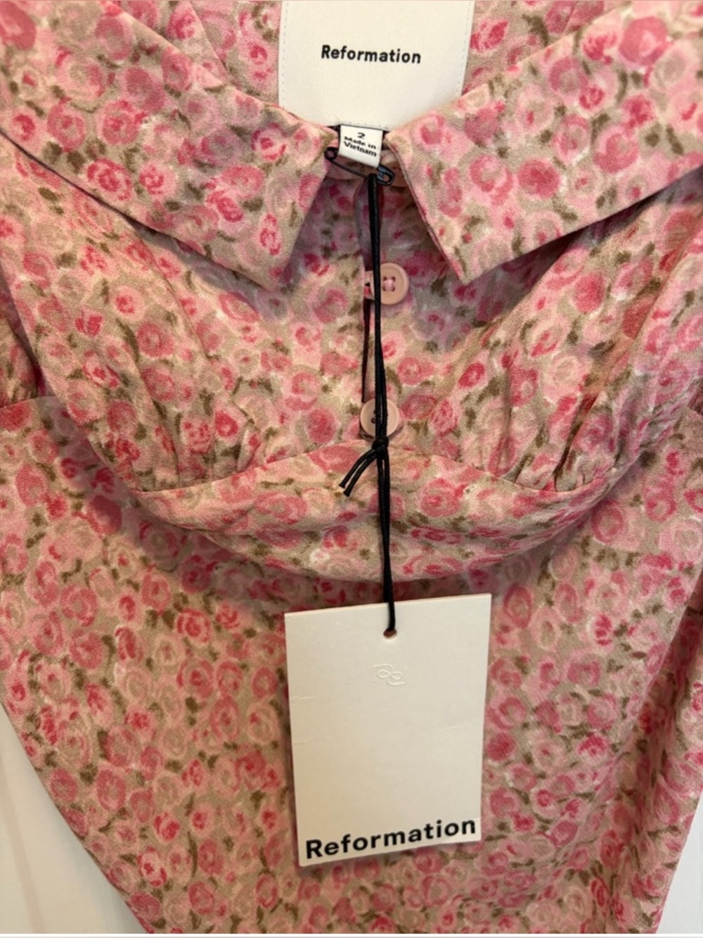 Reformation Tancy Dress Floral Rose Pink Maxi Dress 2 NWT - Picture 6 of 6